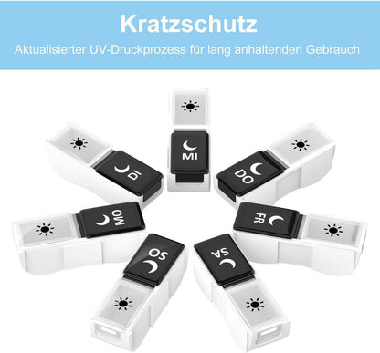 Tablettenbox 7 Tage 2 Fächer Pillendose Morgens Abends BPA Frei