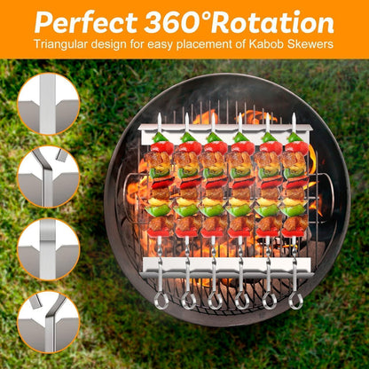 Grillspieße Schaschlikspieße + Halterung 6 Pack Grillzubehör