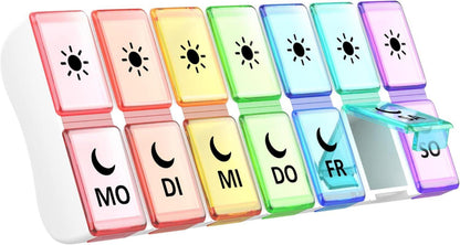 Tablettenbox 7 Tage 2 Fächer Abnehmbar Medikamentendosierer