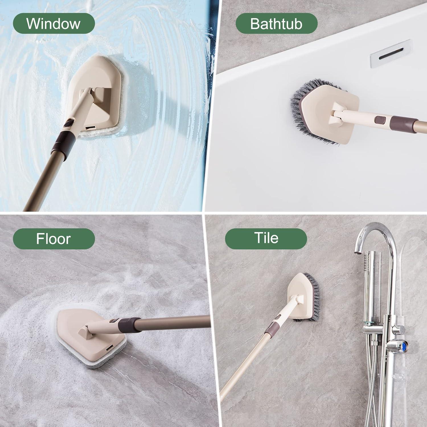 Eyliden 2-in-1 Schrubber mit Stiel, 127cm, Badewannenbürste