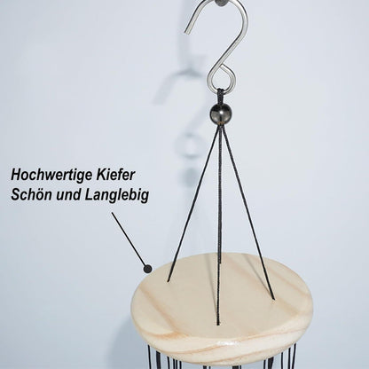 Windspiel Garten 12 Rohre Aluminium Kiefernholz Dekoration