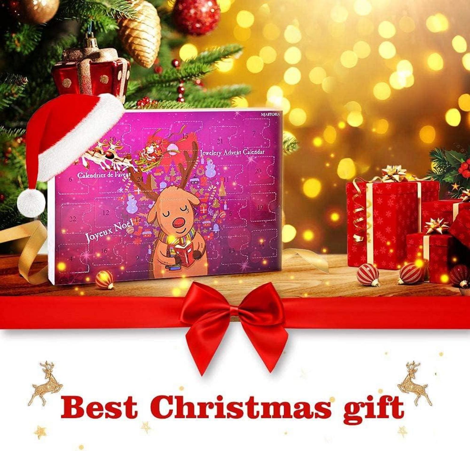 Weihnachts-Adventskalender Schmuck 2024 Mädchen Einhorn DIY 24 Überraschungen