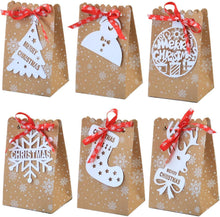 12 Stück Weihnachtsgeschenktüten Kraftpapier Kalender Festtage