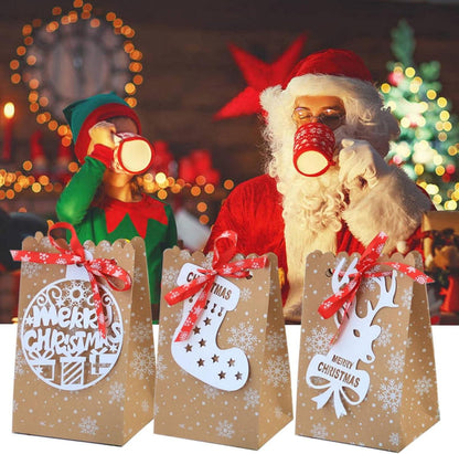 Weihnachten Advent Calendar Geschenktüten Kraftpapier 12 Stück