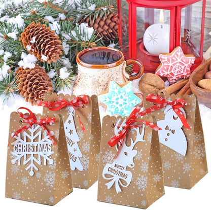 12 Stück Weihnachtstüten Kraftpapier Geschenktaschen Weihnachten