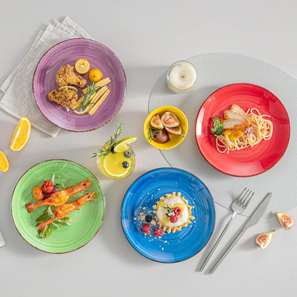 Tafelservice Steingut BUNTE SERIE 18-teilig für 6 Personen