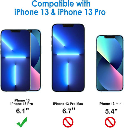 Schutzfolie für iPhone 13/13 Pro 6,1 Zoll Gehärtetes Glas 2 Stück