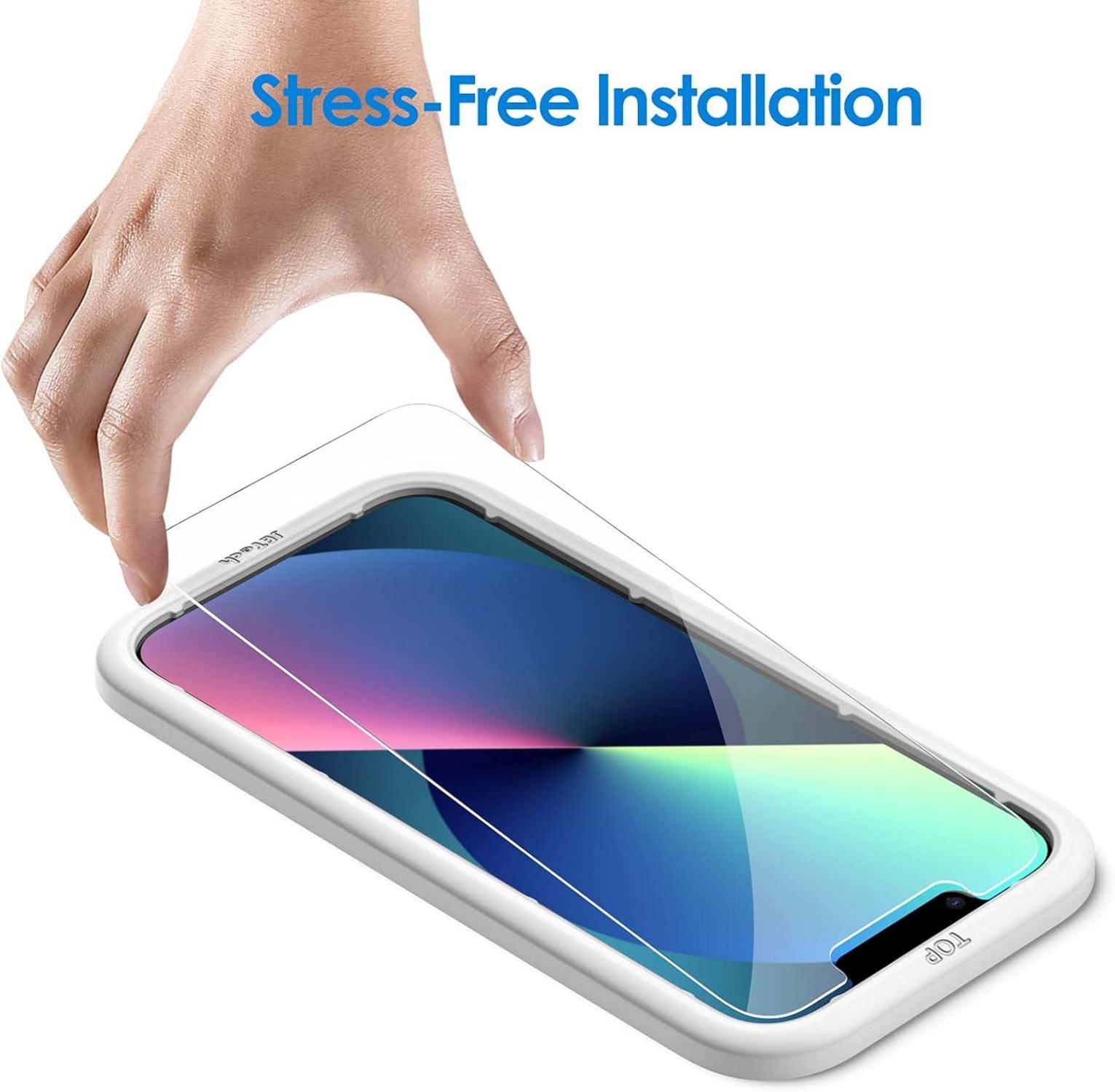 Displayschutzfolie für iPhone 13/13 Pro 6,1 Zoll, Gehärtetes Glas, Einfache Installation, 2 Stück