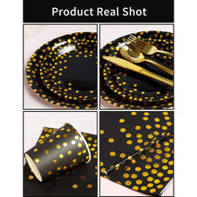 141-teiliges Schwarzesgold Partygeschirr-Set für 20 Gäste