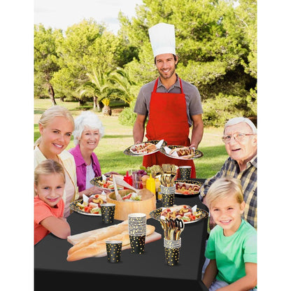 141-teiliges Schwarzesgold Partygeschirr-Set für 20 Gäste