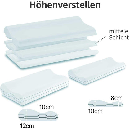 LAMB Nackenkissen Memory Foam 60x36x12 cm mit RUCO-BAC Bezug