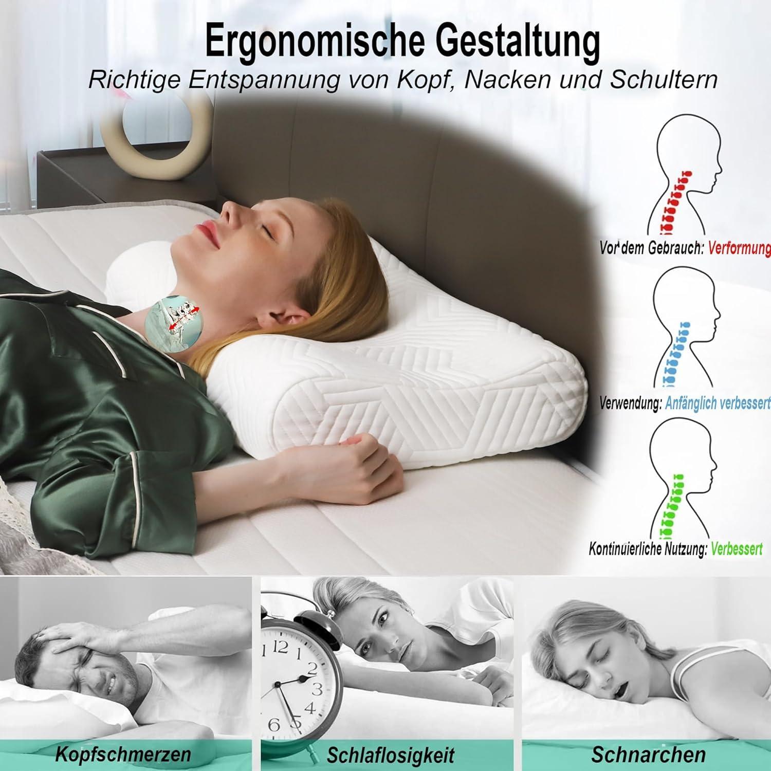 Orthopädisches Memory Foam Nackenkissen mit RUCO-BAC Bezug