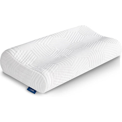 Höheneinstellbares Memory Foam Kissen mit Bezug 60x36x12 cm