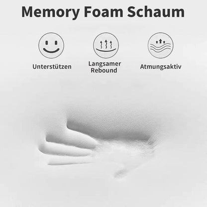 Höheneinstellbares Memory Foam Kissen mit Bezug 60x36x12 cm