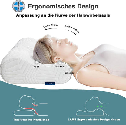 Höheneinstellbares Memory Foam Kissen mit RUCO-BAC MED Bezug 60x36 cm