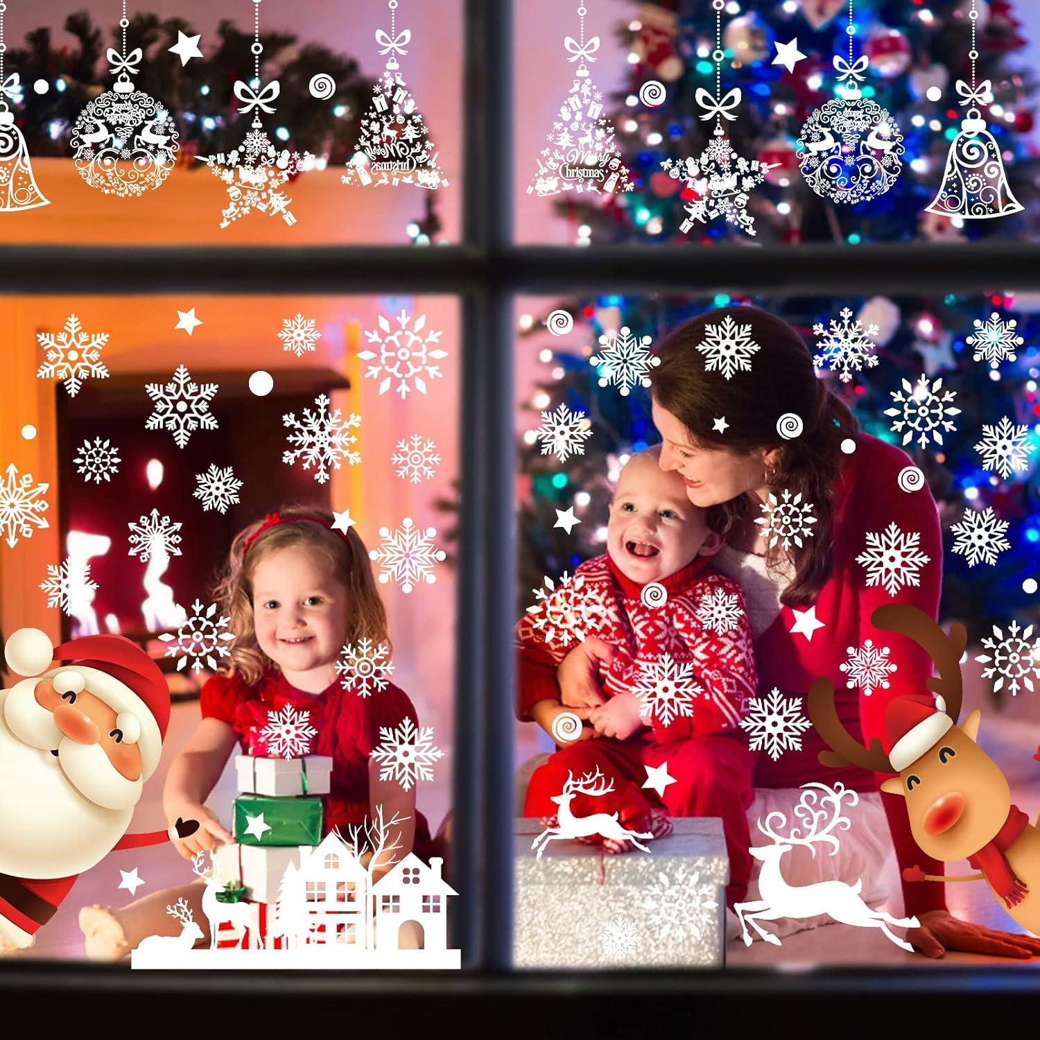 9er Set Weihnachtsfensteraufkleber PVC Selbstklebend für Glasfenster