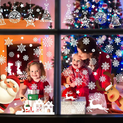9er Set Weihnachtsfensteraufkleber PVC Selbstklebend für Glasfenster