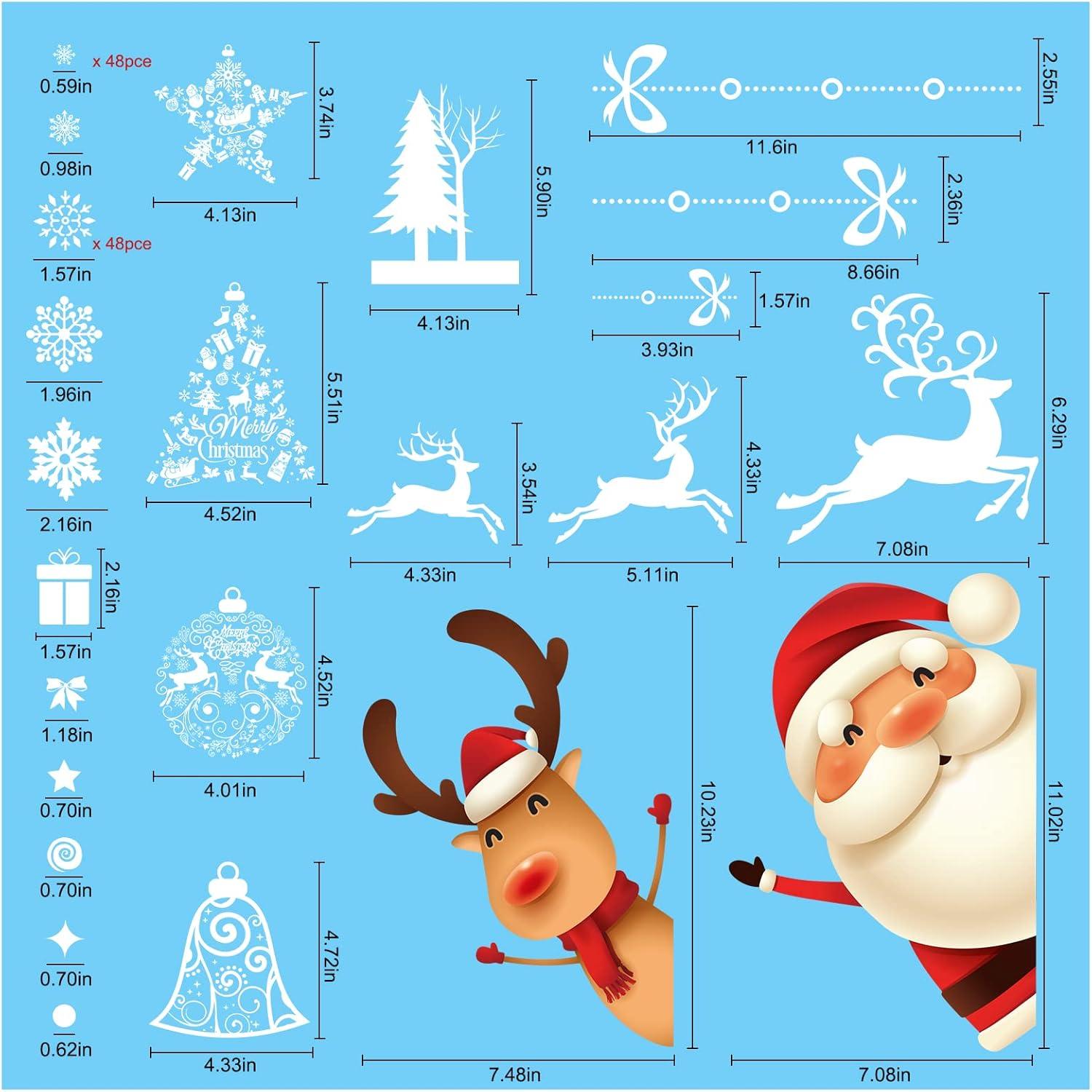 Weihnachten Fensterbilder Schneeflocken Rentier PVC Aufkleber Kinderzimmer