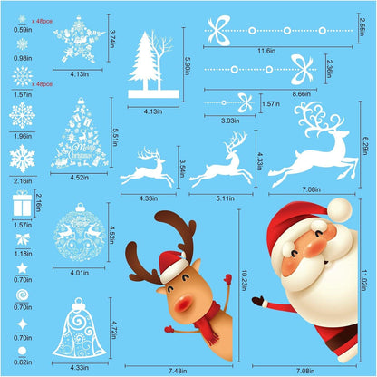 Weihnachten Fensterbilder Schneeflocken Rentier PVC Aufkleber Kinderzimmer