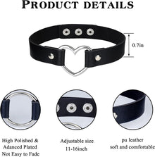 Gothic Choker Set Damen PU Leder Halsband 9PCS Punk Schwarz