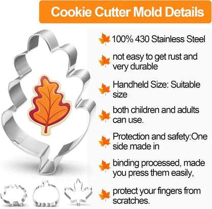 Herbst Erntedankfest Ausstechformen Set Kürbis Eichel Maple Leaf