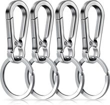 Metall-Schlüsselanhänger Karabiner Clip 4er Pack silber