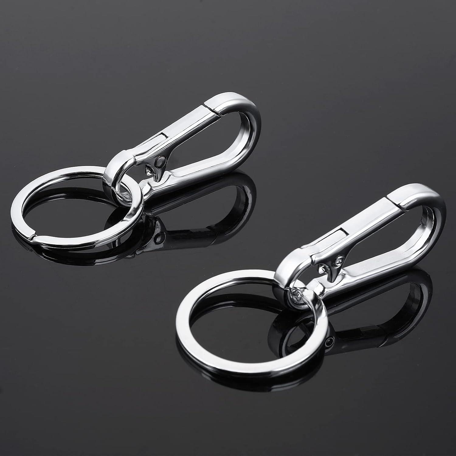Molain Metall-Schlüsselanhänger Karabiner Haken Organizer 4er Packung silber