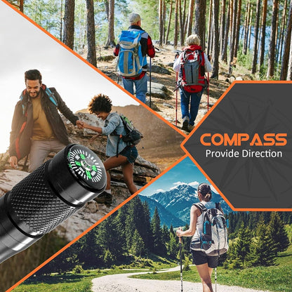 BIIB Taktischer Stift Multitool mit Kompass LED 8 IN 1