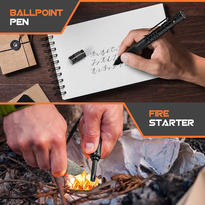BIIB Multitool Stift mit LED-Licht und Kompass Schwarz