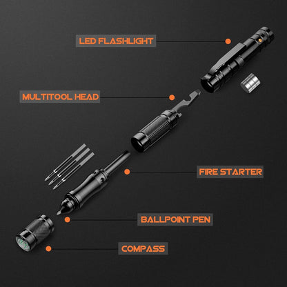 BIIB Multitool Stift | LED Taschenlampe | Männer Geschenke