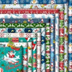 Weihnachtspapier Geschenkset Recycling und Geschenkanhänger Blau 12
