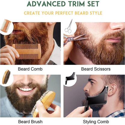 Bartpflege Set Männer 9-tlg mit Natürlichen Inhaltsstoffen