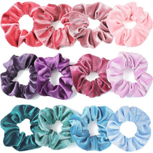12 Stück Haargummis Samt Scrunchies Weich Elastisch Pastellfarben
