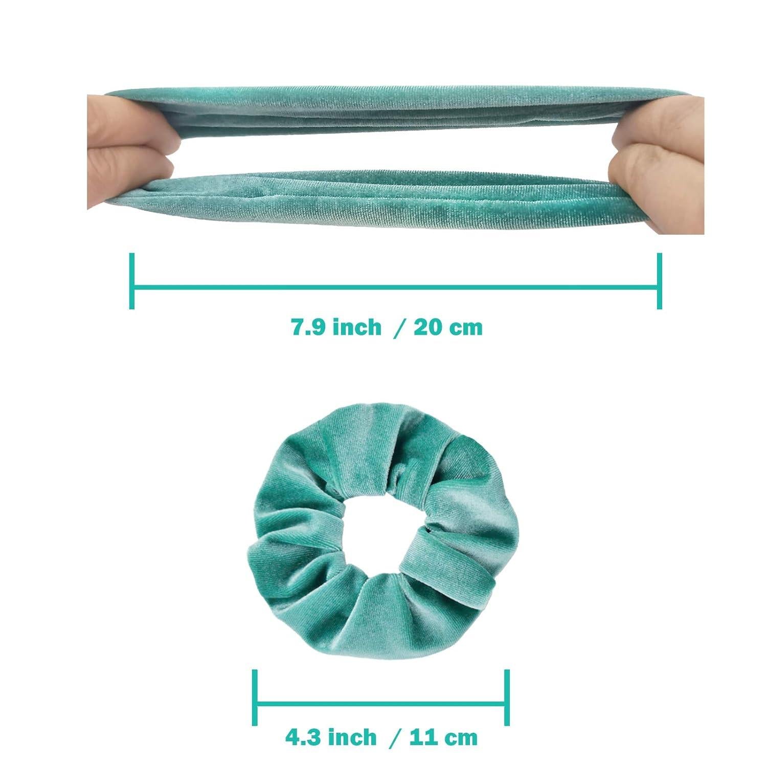 12er Set Samt Scrunchies Haargummis für Damen und Mädchen, Pastellfarben