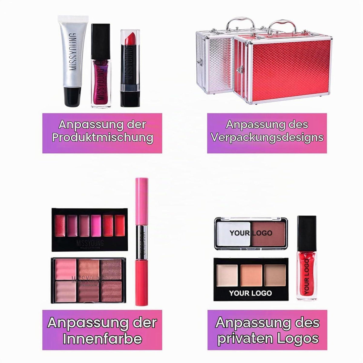Make-up Geschenkset für Gesicht, Augen & Lippen