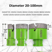 Diamant-Bohrkronen 2 Stk. 65mm M14 Vakuumgelötet für Fliesen & Granit