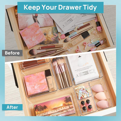 Schubladen Organizer Set 37 Stücke Klar Kunststoff Makeup