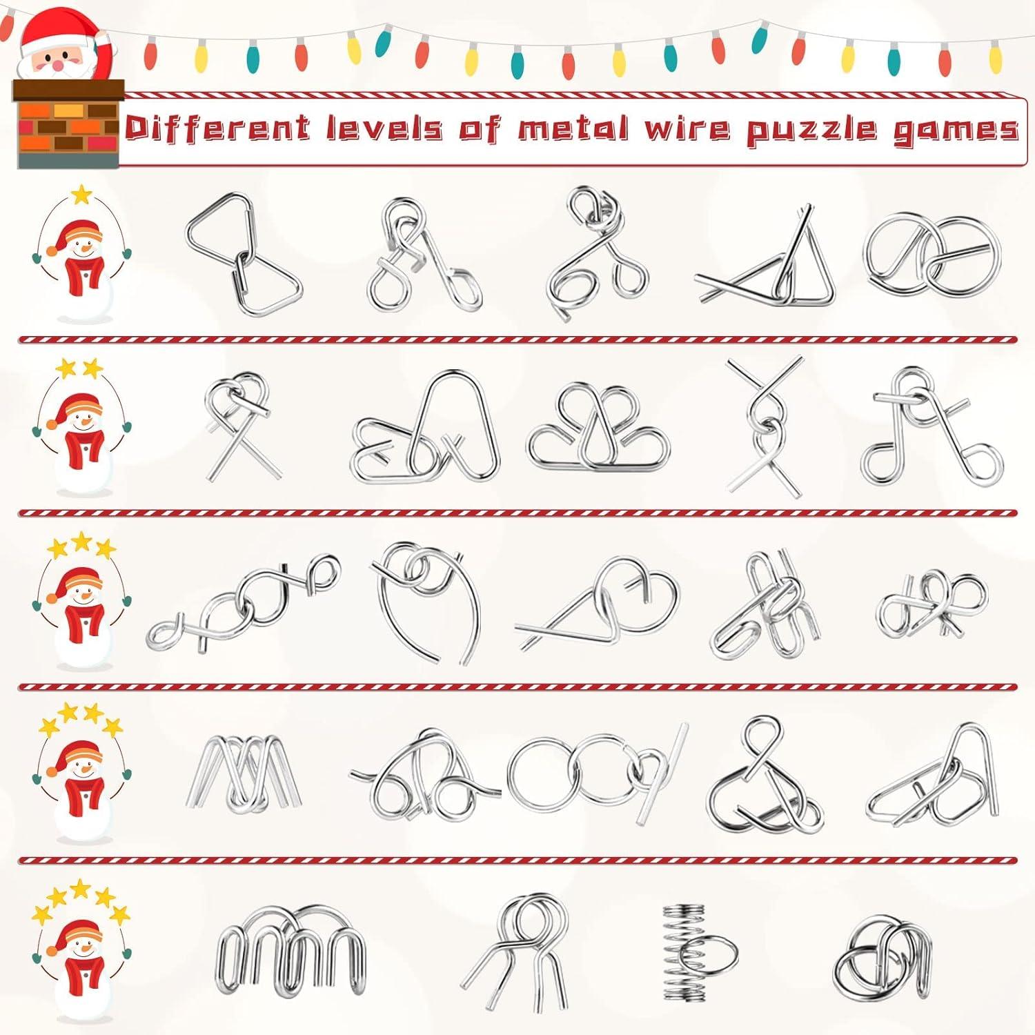 Adventskalender Metall Knobelspiele Weihnachten Puzzle 24 Stück