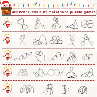 Adventskalender Metall Knobelspiele Weihnachten Puzzle 24 Stück