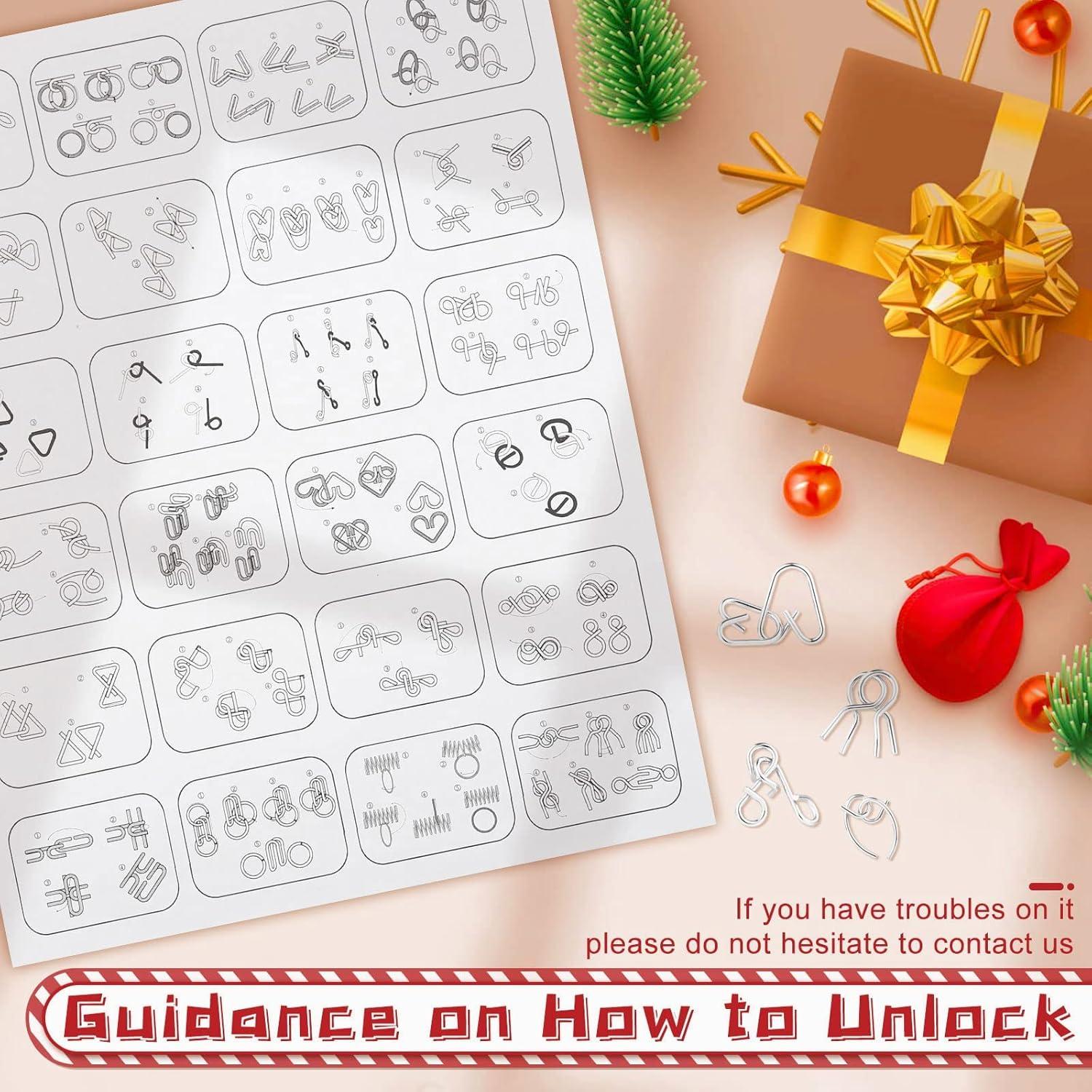 Adventskalender Metall Knobelspiele 24 Puzzle Spielzeug Weihnachten