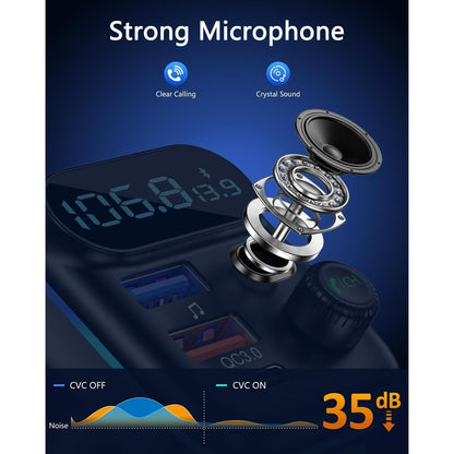 FM Auto Transmitter Bluetooth Adapter V5.0