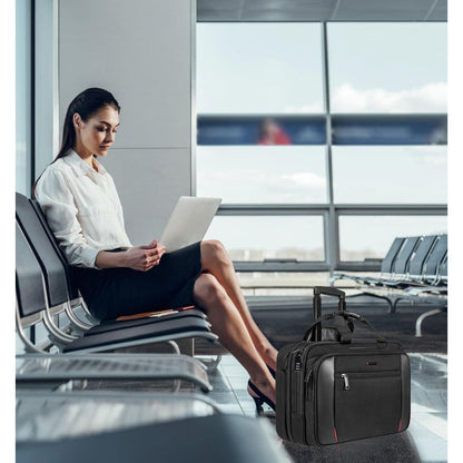 EMPSIGN Business Trolley Laptoptasche mit Rollen 17,3 Zoll