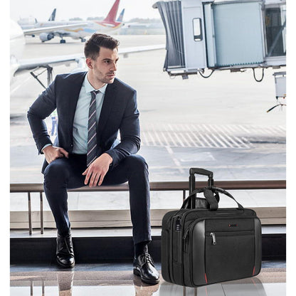 EMPSIGN Business Trolley Laptoptasche mit Rollen 17,3 Zoll