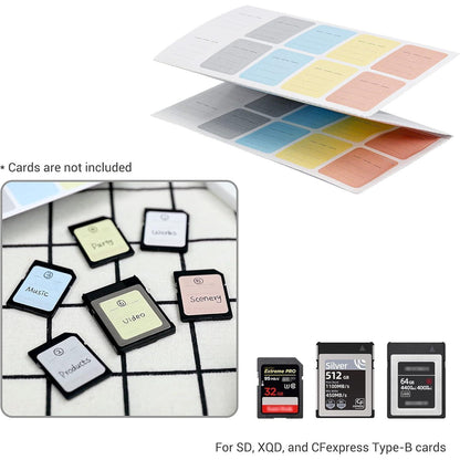 120 Stück Mehrzweck-Etiketten Aufkleber SD XQD CF USB Flash