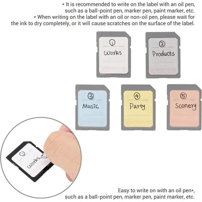 120 Stück Mehrzweck-Etiketten Aufkleber SD XQD CF USB Flash