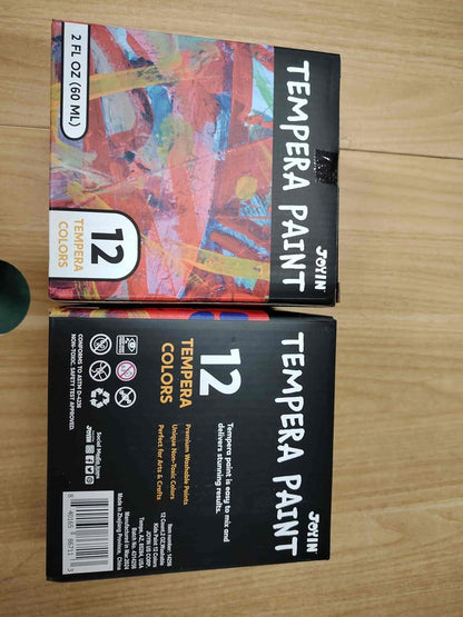 JOYIN Kinder Temperafarben-Set 12-teilig mit Pinseln und Paletten