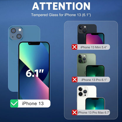 Panzer Schutz Glas Rahmen-Installationshilfe iPhone 13 Kamerafolie 9H