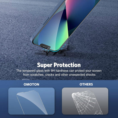 Panzer Schutz Glas mit Rahmen für iPhone 13, 3+2 Stück, 9H Härte