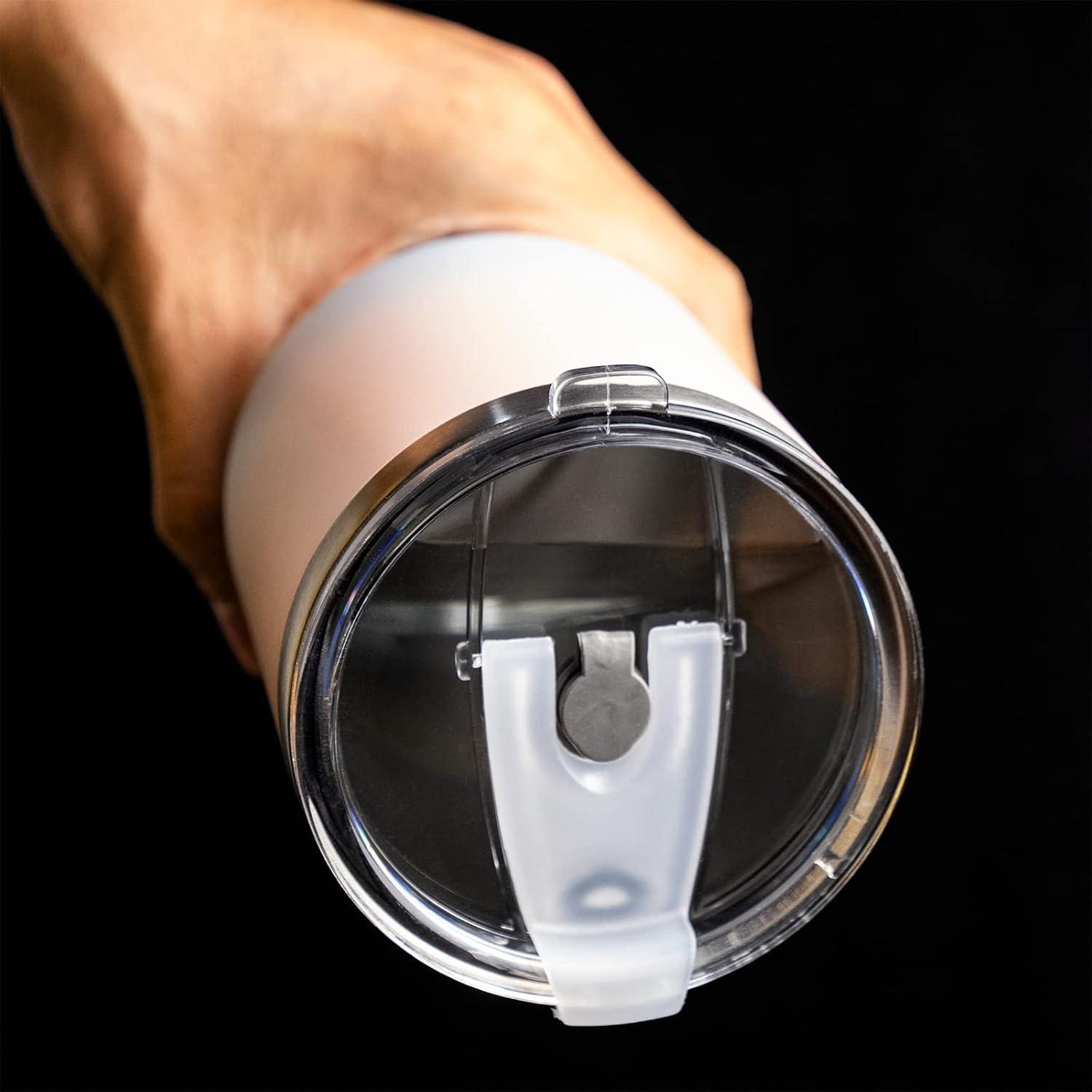 Rosa Isolierbecher 850ml mit Strohhalm, Travel Mug für heißen und kalten Kaffee