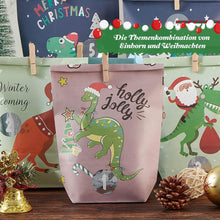 Adventskalender Dinosaurier Motiv Kraftpapiertüten Set